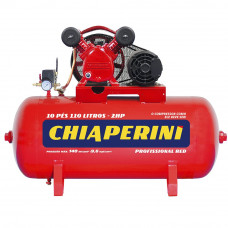 Compressor de Ar Média Pressão Red 10 Pés 140PSI 2HP 110 Litros Trifásico 220/380V - CHIAPERINI-19751