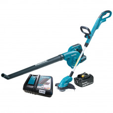 Kit Aparador de Grama 300mm + Soprador de Folha com Bateria 18V 3.0Ah e Carregador Bivolt - MAKITA-KITDUB183DUR