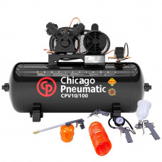 Kit Compressor de Ar CHICAGO 8969010000 2HP 10 Pés 100 Litros 110/220V Mono + Kit de Pintura FORTGPRO FG8670 5 Peças - CHICAGO-K1115