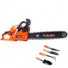 Kit Motosserra a Gasolina VULCAN-VSL550 55CC 18 Pol.+ Kit Jardinagem 4 Peças - VULCAN-K1790