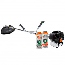 Kit Roçadeira Lateral à Gasolina 2T 43CC Terra 705.486 + 2 Protetor Solar Profissional com Repelente 120ml Nutriex 60988 - TERRA-K2146